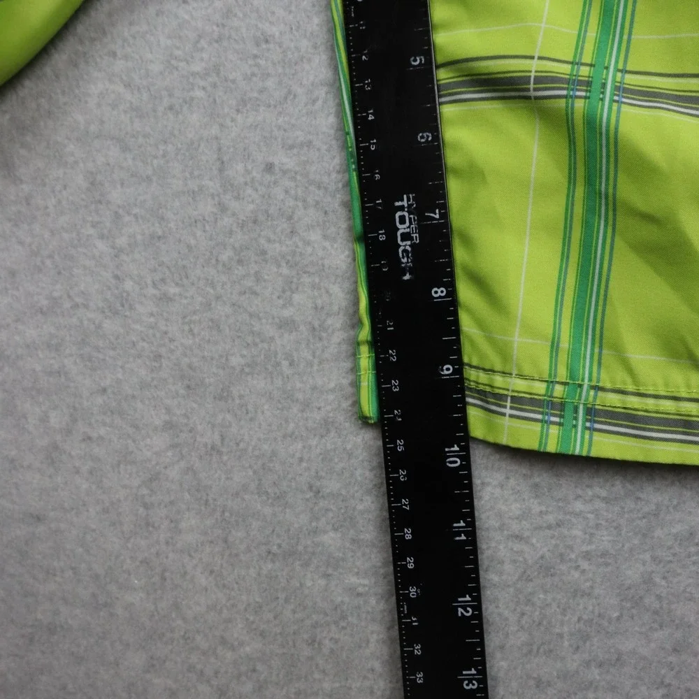Hurley Board Shorts Mens 34 Cargo Pocket Surf Swim Beach Trunks Lime Green Plaid - Picture 6 of 8